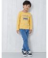 子供服 男の子 綿100％電車＆ロゴプリント乗り物シリーズTシャツ イエロー(04) モデル画像全身