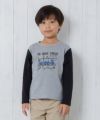 子供服 男の子 綿100％電車＆ロゴプリント乗り物シリーズTシャツ 杢ｸﾞﾚｰ(92) モデル画像アップ