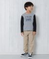 子供服 男の子 綿100％電車＆ロゴプリント乗り物シリーズTシャツ 杢ｸﾞﾚｰ(92) モデル画像2