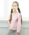 子供服 女の子 音符＆ロゴプリントバレエモチーフつき裏毛トレーナー ピンク(02) モデル画像1