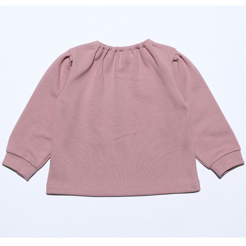 ベビー服 女の子 ベビーサイズ音符＆ロゴプリントバレエモチーフつき裏毛トレーナー ピンク(02) 背面