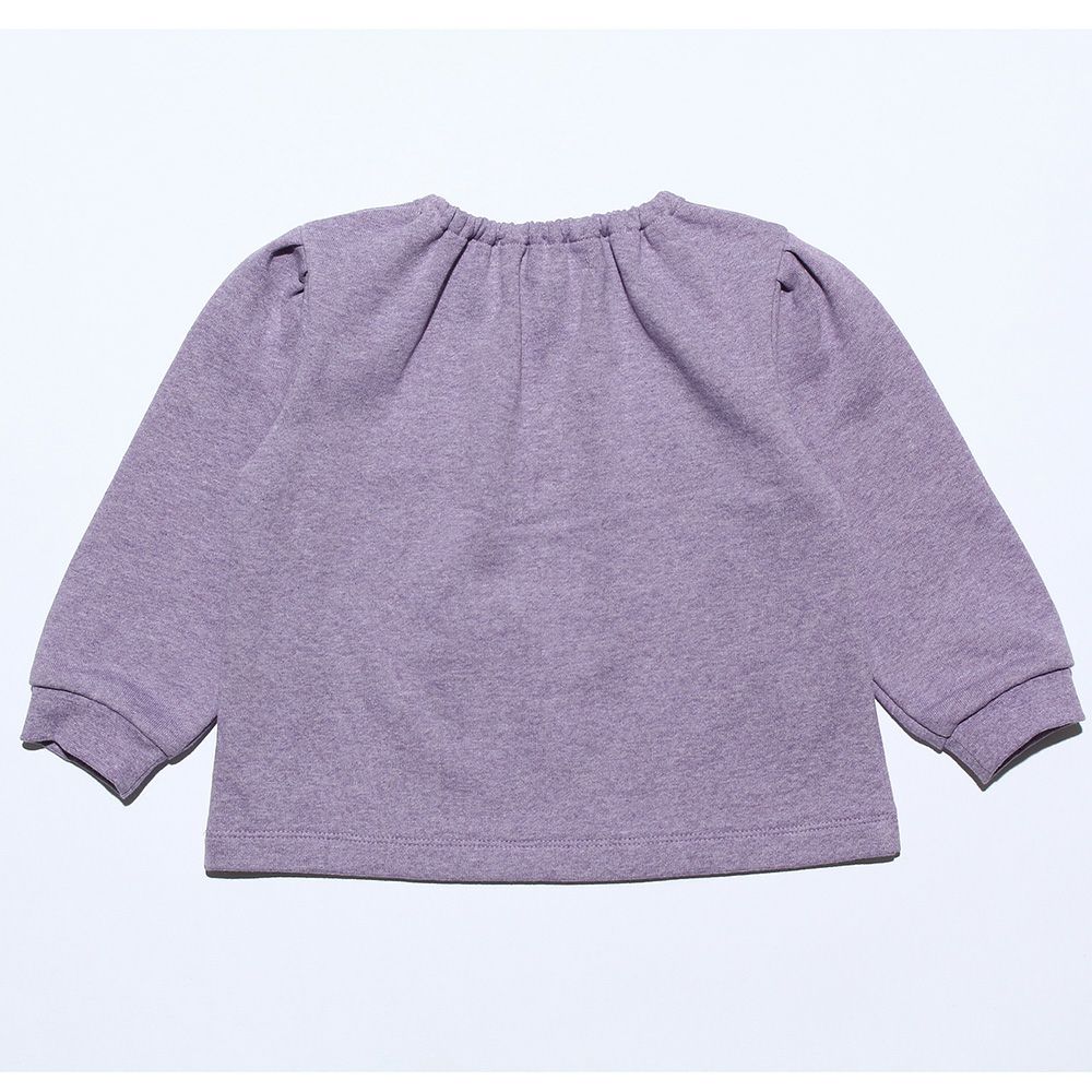 ベビー服 女の子 ベビーサイズ音符＆ロゴプリントバレエモチーフつき裏毛トレーナー パープル(91) 背面