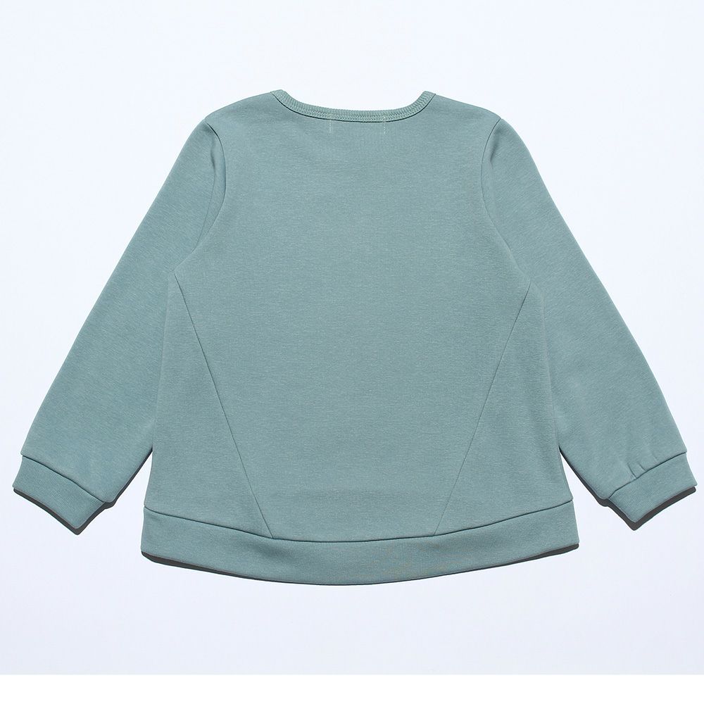 子供服 女の子 あったか裏シャギーお花＆ロゴプリントトレーナー グリーン(08) 背面