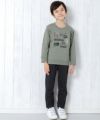 子供服 男の子 ダブルフェイスフルレングスロングパンツ ブラック(00) モデル画像全身