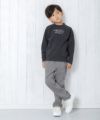 子供服 男の子 裏微起毛ストレッチツイルフルレングスベイカーパンツ グレー(09) モデル画像アップ