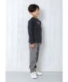 子供服 男の子 裏微起毛ストレッチツイルフルレングスベイカーパンツ グレー(09) モデル画像2