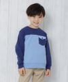 子供服 男の子 ポケット付きバックプリント裏毛トレーナー ブルー(61) モデル画像1