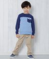 子供服 男の子 ポケット付きバックプリント裏毛トレーナー ブルー(61) モデル画像3