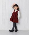 ベビー服 女の子 ベビーサイズレトロチェック柄カシュクールタックワンピース レッド(03) モデル画像2