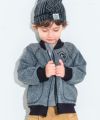 子供服 男の子 ロゴ刺繍ワッペン＆ポケット付きあったか裏起毛ジャケット 杢ｸﾞﾚｰ(92) モデル画像