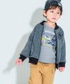 子供服 男の子 ロゴ刺繍ワッペン＆ポケット付きあったか裏起毛ジャケット 杢ｸﾞﾚｰ(92) モデル画像