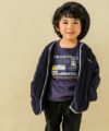 子供服 男の子 ロゴワッペンつきボアジップアップジャケット ネイビー(06) モデル画像1