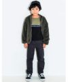 子供服 男の子 ロゴワッペンつきボアジップアップジャケット カーキ(82) モデル画像4