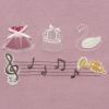 子供服 女の子 肩フリル付きバレエ＆白鳥＆音符刺繍Tシャツ ピンク(02) デザインポイント1
