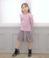 子供服 女の子 肩フリル付きバレエ＆白鳥＆音符刺繍Tシャツ ピンク(02) モデル画像3