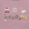 ベビー服 女の子 ベビーサイズバレエ＆白鳥＆音符総刺繍Tシャツ ピンク(02) デザインポイント1