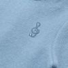 ベビー服 女の子 音符刺繍ギャザーAライン起毛素材ワンピース ブルー(61) デザインポイント1