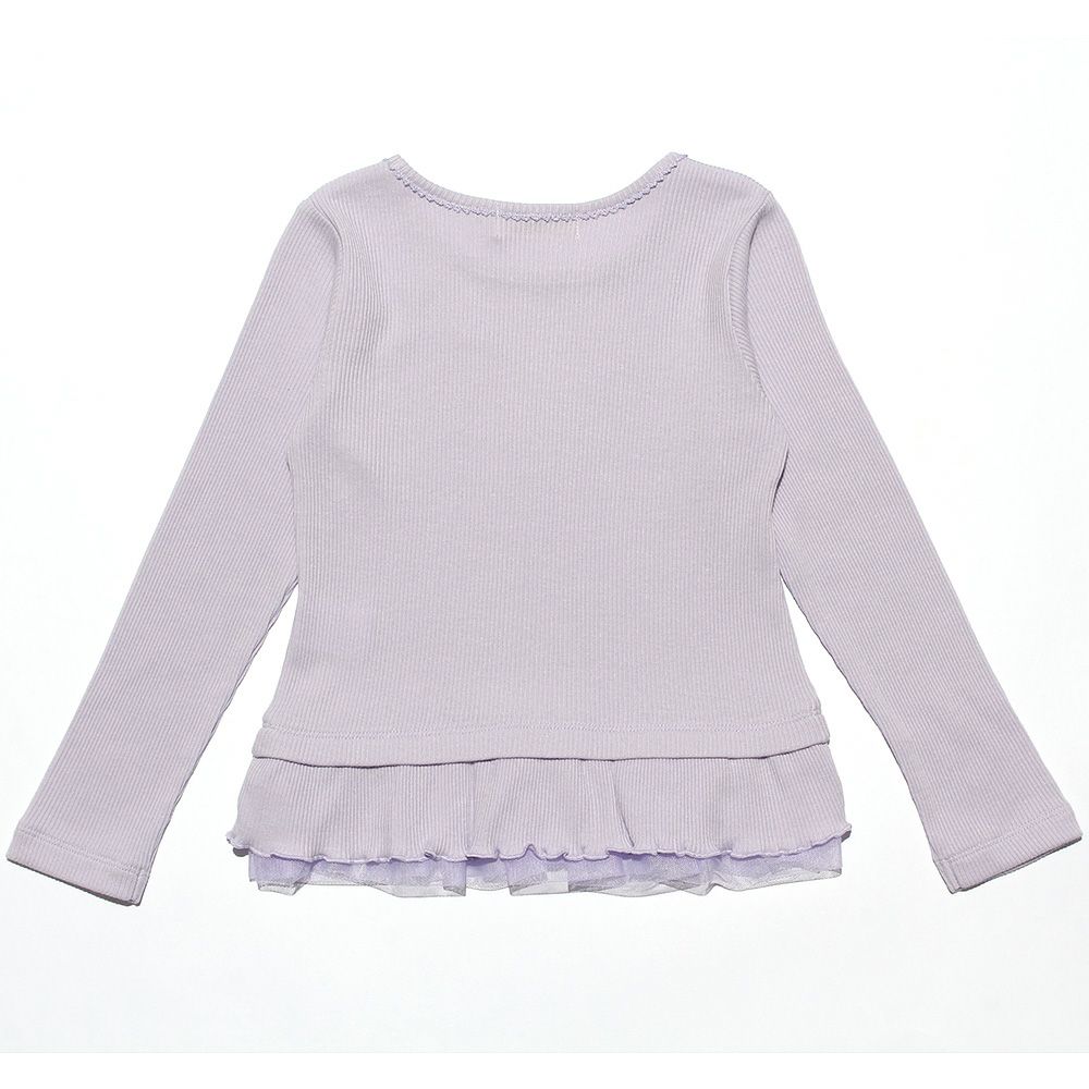 子供服 女の子 リボン＆チュールフリルTシャツ パープル(91) 背面