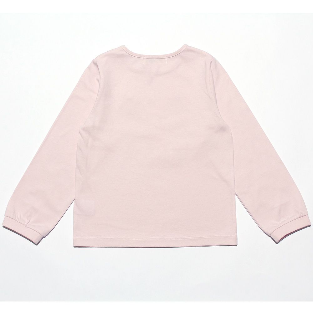 ベビー服 女の子 綿100％バレエモチーフTシャツ ピンク(02) 背面