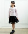 ベビー服 女の子 綿100％バレエモチーフTシャツ ピンク(02) モデル画像全身