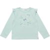 子供服 女の子 綿100％音符モチーフTシャツ グリーン(08) 正面