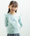 子供服 女の子 綿100％音符モチーフTシャツ グリーン(08) モデル画像アップ