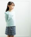 子供服 女の子 綿100％音符モチーフTシャツ グリーン(08) モデル画像1