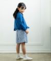 子供服 女の子 リボン＆フリルつきミニ裏毛カーディガン ネイビー(06) モデル画像3