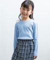 子供服 女の子 音符刺繍リブTシャツ ブルー(61) モデル画像アップ