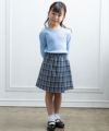 子供服 女の子 音符刺繍リブTシャツ ブルー(61) モデル画像全身