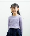 子供服 女の子 音符刺繍リブTシャツ パープル(91) モデル画像アップ