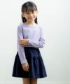 子供服 女の子 音符刺繍リブTシャツ パープル(91) モデル画像2