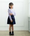 子供服 女の子 音符刺繍リブTシャツ パープル(91) モデル画像4