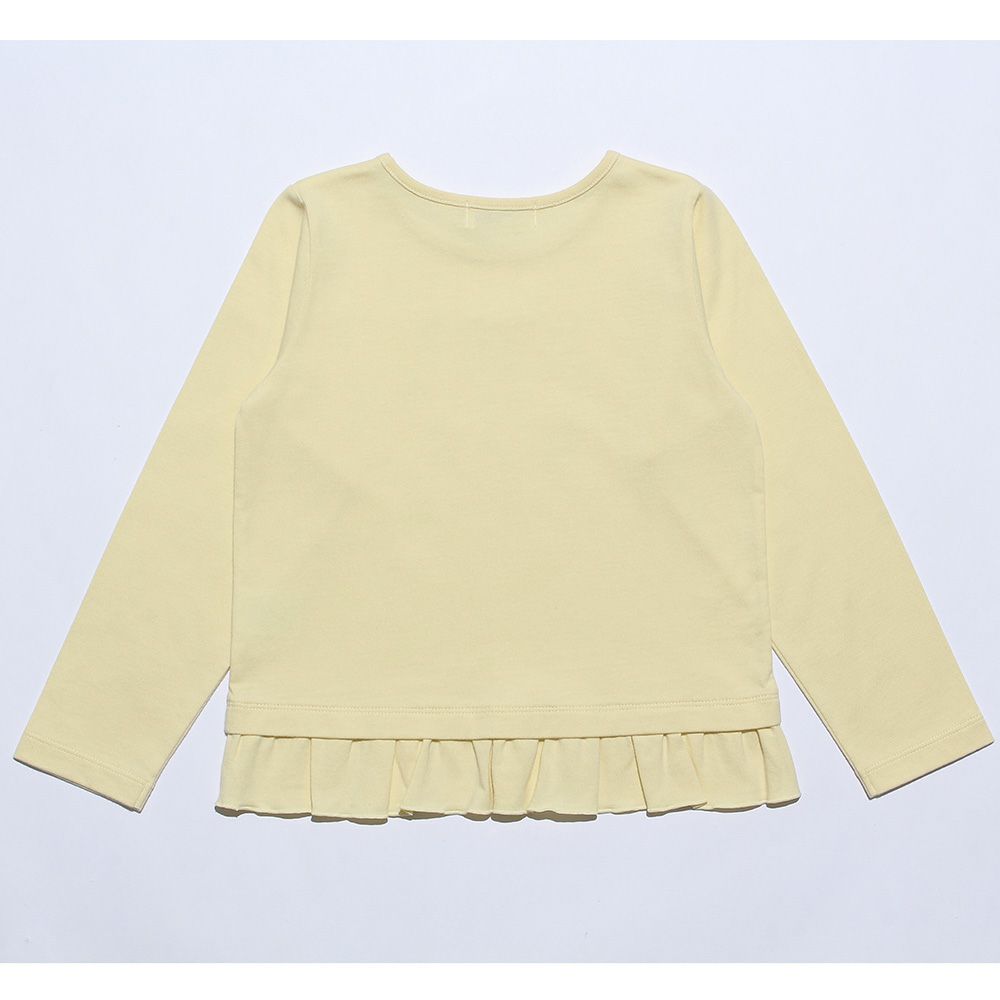 ベビー服 女の子 綿100％ドーナツスイーツプリントTシャツ イエロー(04) 背面