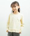 ベビー服 女の子 綿100％ドーナツスイーツプリントTシャツ イエロー(04) モデル画像全身