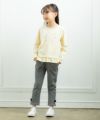 ベビー服 女の子 綿100％ドーナツスイーツプリントTシャツ イエロー(04) モデル画像2