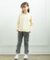 ベビー服 女の子 綿100％ドーナツスイーツプリントTシャツ イエロー(04) モデル画像3