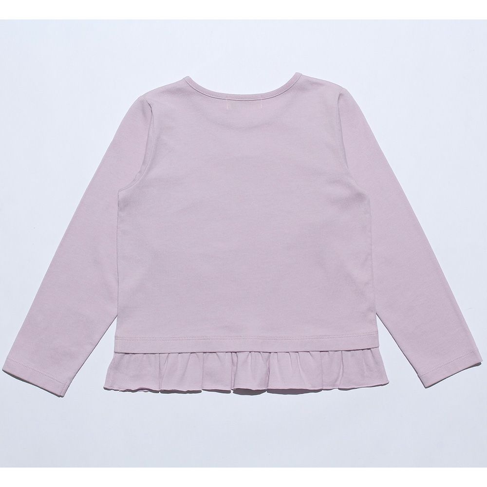 ベビー服 女の子 綿100％ドーナツスイーツプリントTシャツ パープル(91) 背面