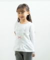子供服 女の子 綿100％ロゴ＆お花プリントTシャツ オフホワイト(11) モデル画像1