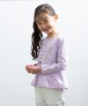 子供服 女の子 綿100％ロゴ＆お花プリントTシャツ パープル(91) モデル画像1