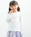 子供服 女の子 綿100％白鳥スワンプリントTシャツ オフホワイト(11) モデル画像1