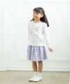 子供服 女の子 綿100％白鳥スワンプリントTシャツ オフホワイト(11) モデル画像2