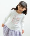 子供服 女の子 綿100％白鳥スワンプリントTシャツ オフホワイト(11) モデル画像3