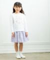 子供服 女の子 綿100％白鳥スワンプリントTシャツ オフホワイト(11) モデル画像4