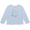 子供服 女の子 綿100％白鳥スワンプリントTシャツ ブルー(61) 正面