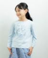 子供服 女の子 綿100％白鳥スワンプリントTシャツ ブルー(61) モデル画像アップ