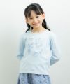 子供服 女の子 綿100％白鳥スワンプリントTシャツ ブルー(61) モデル画像4