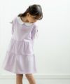 ベビー服 女の子 綿100％襟付きワンピース パープル(91) モデル画像1