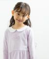 ベビー服 女の子 綿100％襟付きワンピース パープル(91) モデル画像2