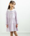 ベビー服 女の子 綿100％襟付きワンピース パープル(91) モデル画像3